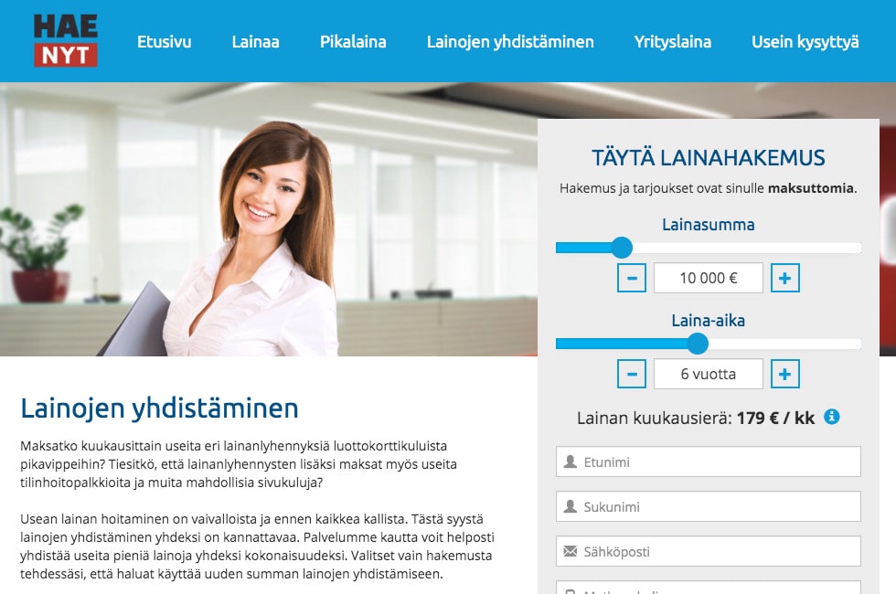 Haenyt.fi kilpailuttaa lainat